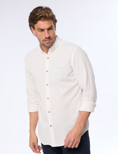 CAMISA DE LINO CUELLO MAO Beige
