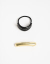 Accesorios Pelo Set Varios Set Pony Cuff De Acrílico Y Hebilla Francesa De Metal. - Combinacion Bicolor