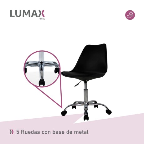 Silla Eames para oficina con rueditas y altura ajustable Negro