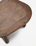 Mesa auxiliar Pirita de madera maciza de roble con acabado oscuro 70,6 x 70 cm FSC 100%