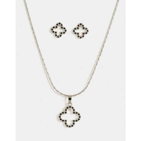 Set De Aros Pasantes Y Cadena Plateado