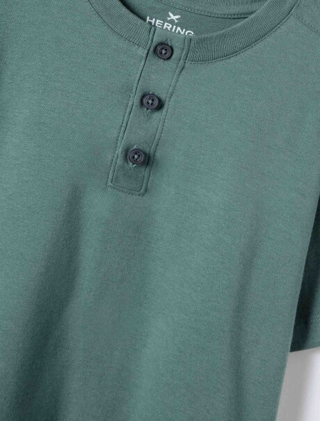 CAMISETA INFANTIL CON BOTONES VERDE