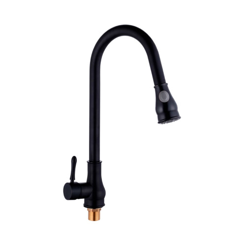 GRIFO DE COCINA DE MESADA NEGRO 35MM PULL DOWN 000