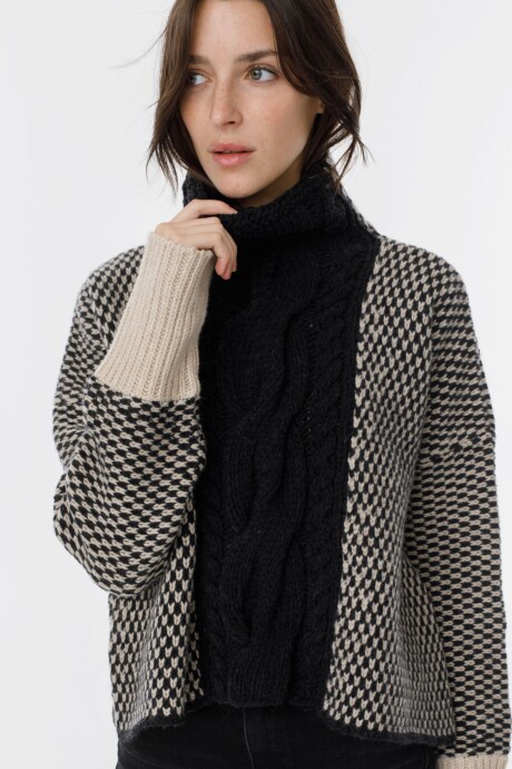 Sweater Glass Negro/Beige