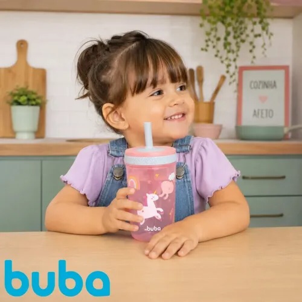 Vaso TOTS BUBA antiderrame rosa unicornio