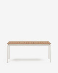 Mesa extensible de exterior Canyelles de polimadera y aluminio blanco mate 180(240) x 100 cm