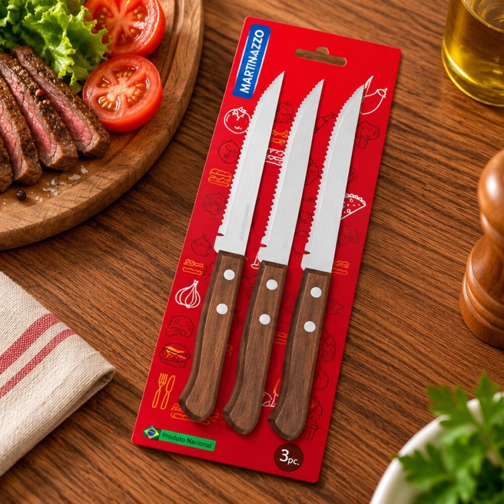 Universal Set 3 cuchillos mango madera 30335 Universal Set 3 cuchillos mango madera 30335