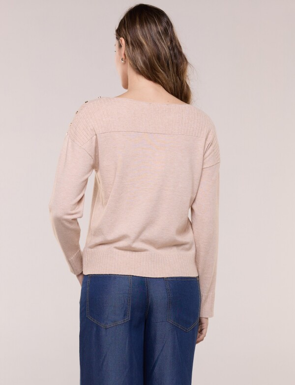 Buzo Tejido Con Tachas BEIGE