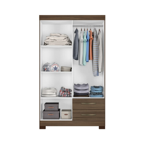ROPERO 4 PUERTAS 2 CAJONES GUARDARROPA ARMARIO PLACARD CLOSET MARRON