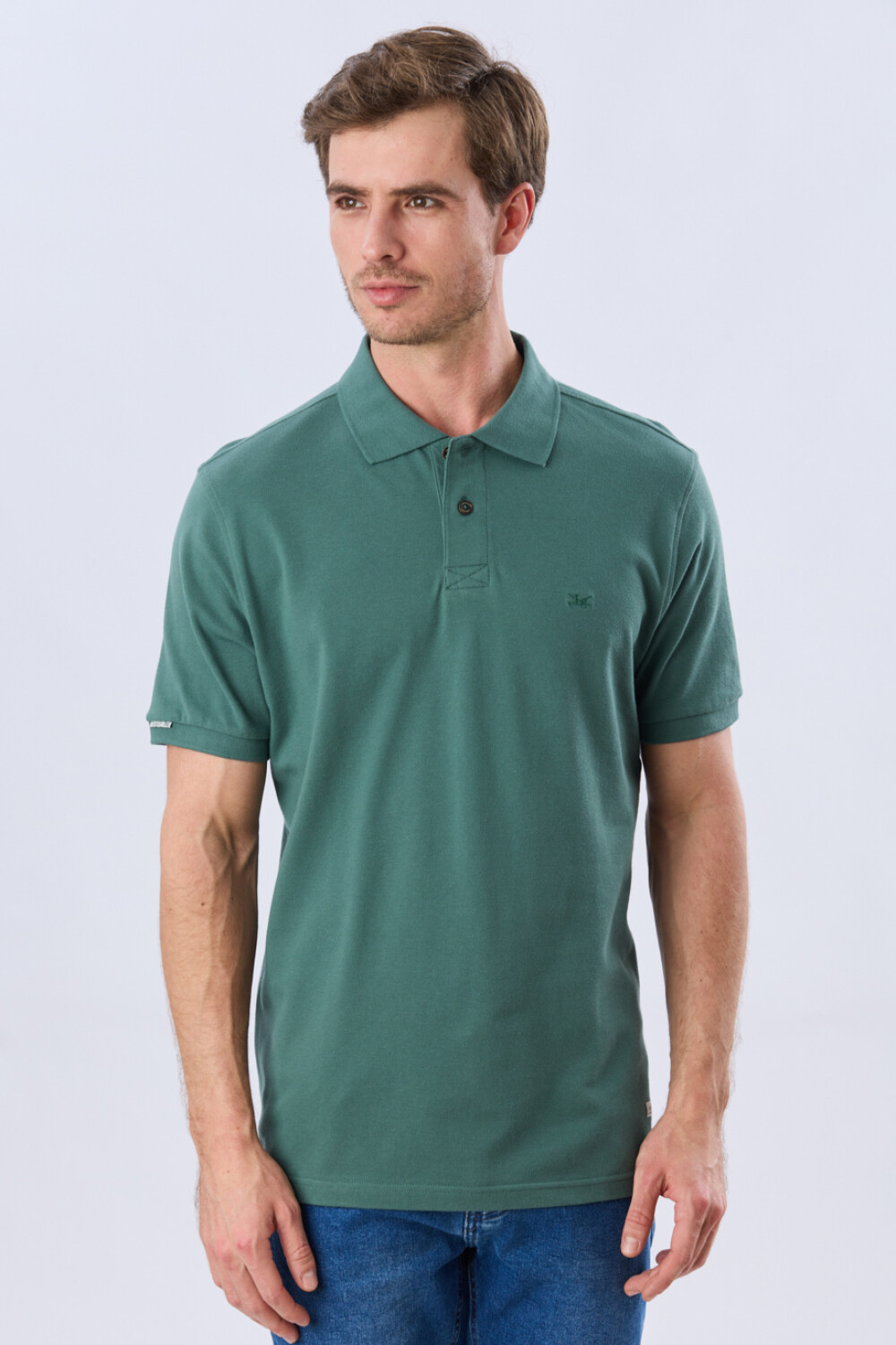REMERA POLO LISA PIQUÉ Verde Oscuro