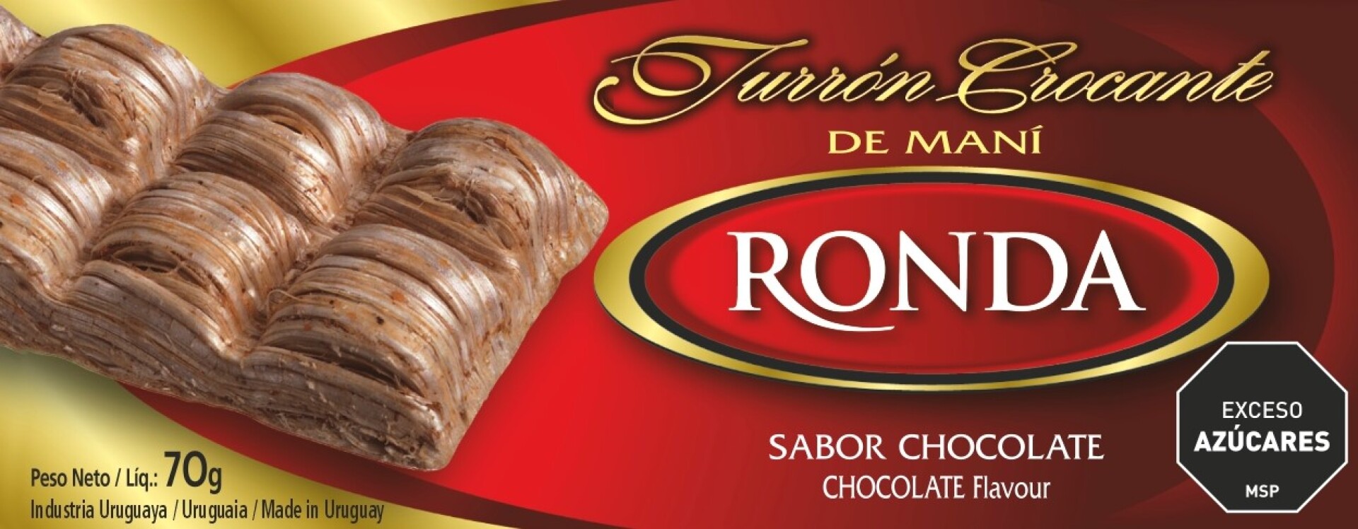 TURRON CROCANTE RONDA MANI 70G CHOCOLATE 