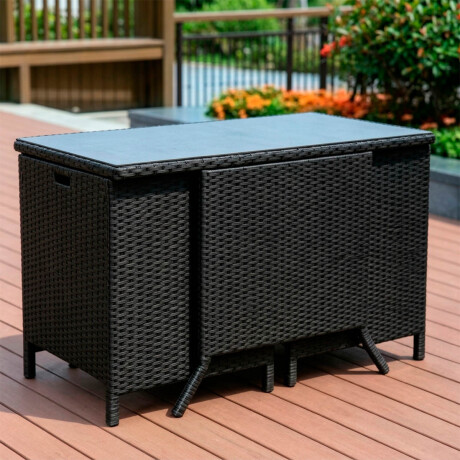 Set X3 Juego Jardín Ratán Sillón Mesa Balcón Patio Set X3 Juego Jardín Ratán Sillón Mesa Balcón Patio