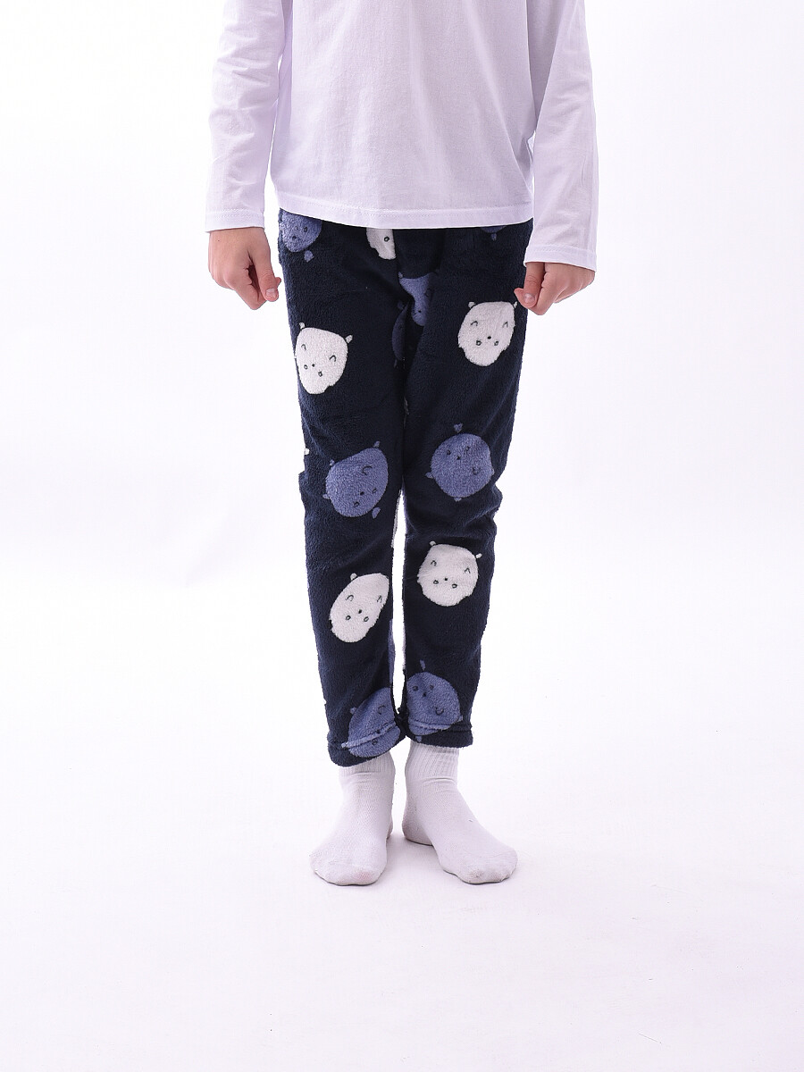 PIJAMA PANTALON PANDA LOVE - AZUL OSCURO 