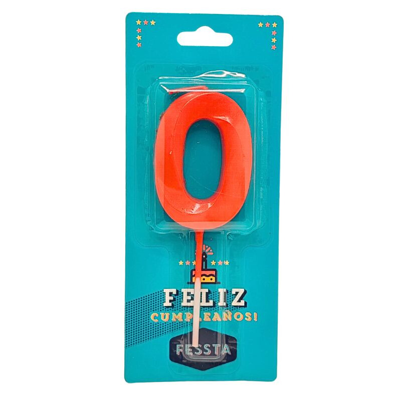 Vela Número 3D Grande Roja CERO