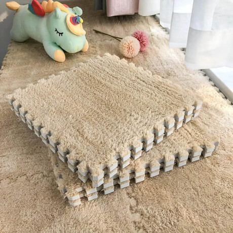 Set X20 Tatami Alfombra Suave Plush Piso Encastrable Beige