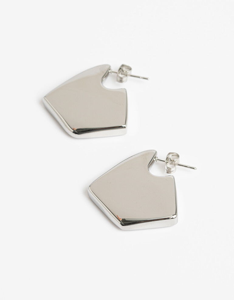 Aros Argollas Metal Argollas De Acero Plateadas - Plateado Rodio