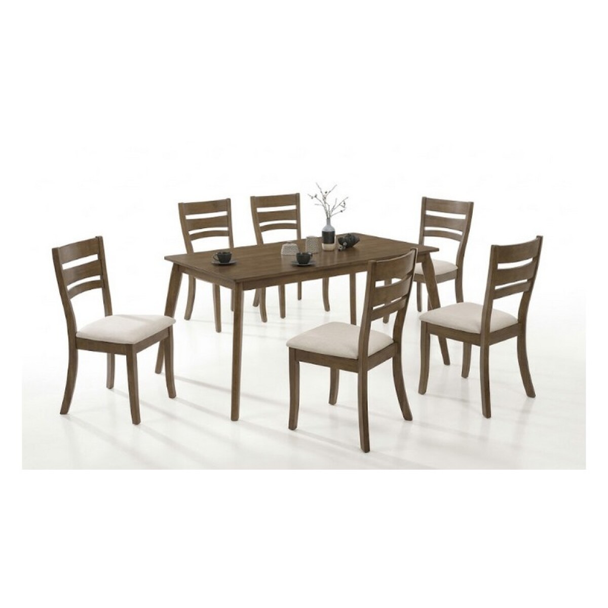 JUEGO DE COMEDOR MESA + 6 SILLAS VERONA MARRON 