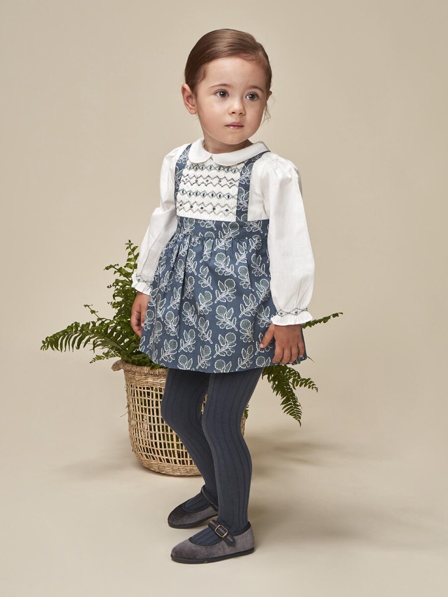 Vestido Efecto Pichi Azul Pato