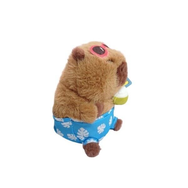 Peluche capibara con ropa verde