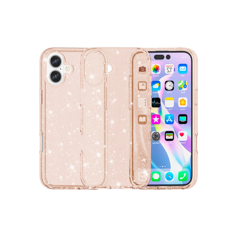 Protector para iPhone 17 glitter dorado Protector Para Iphone 17 Glitter Dorado