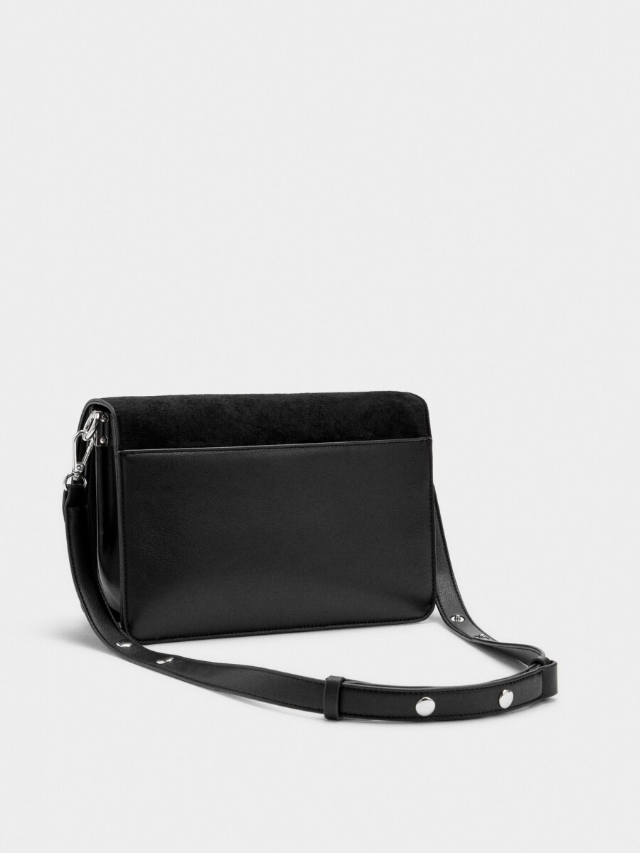 Bolso Bandolera Con Solapa negro