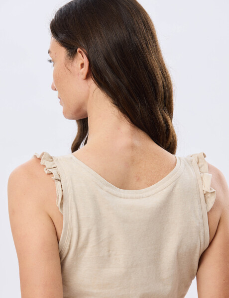 MUSCULOSA LISA DE ALGODÓN Beige