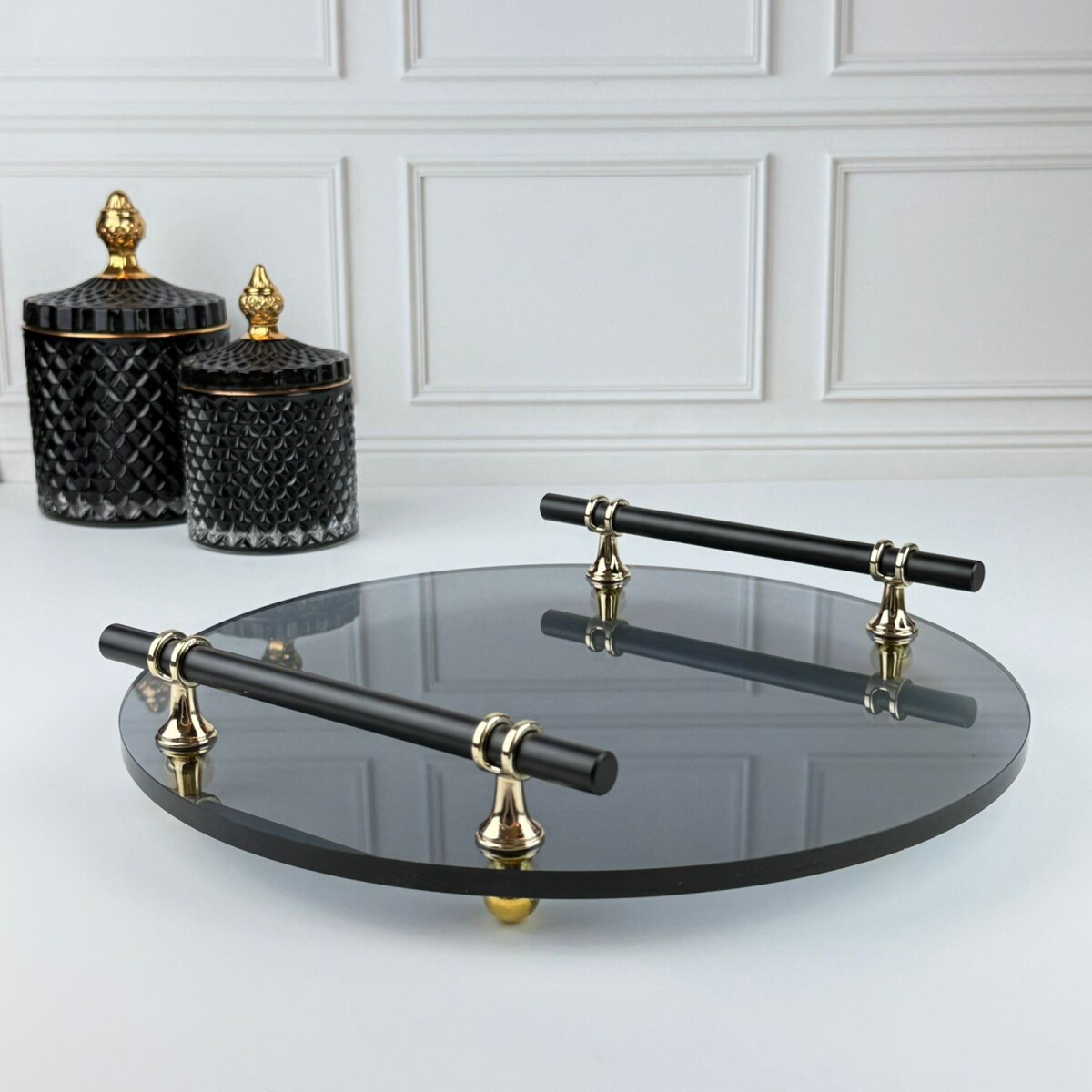 Bandeja Vidrio Circular Decorativa Ø30cm 