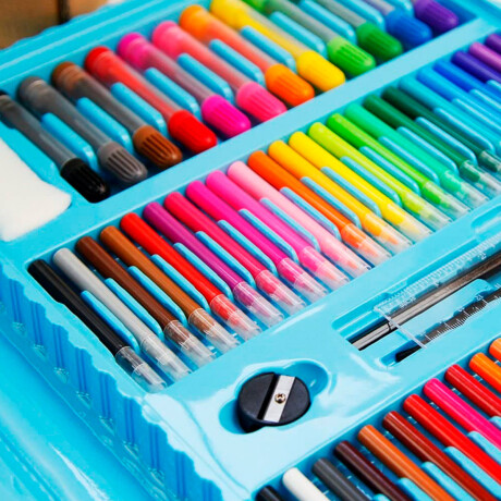 Valija Maletin De Arte Escolar Didáctico 208 Piezas Rosa