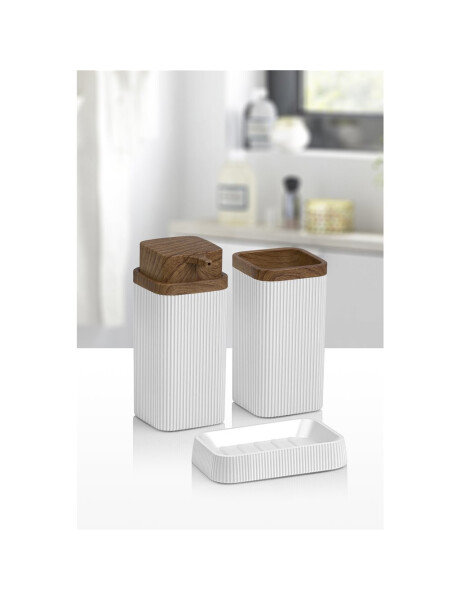 SET 3PCS BAÑO STELLA PP C/MADERA BLANCO SET 3PCS BAÑO STELLA PP C/MADERA BLANCO