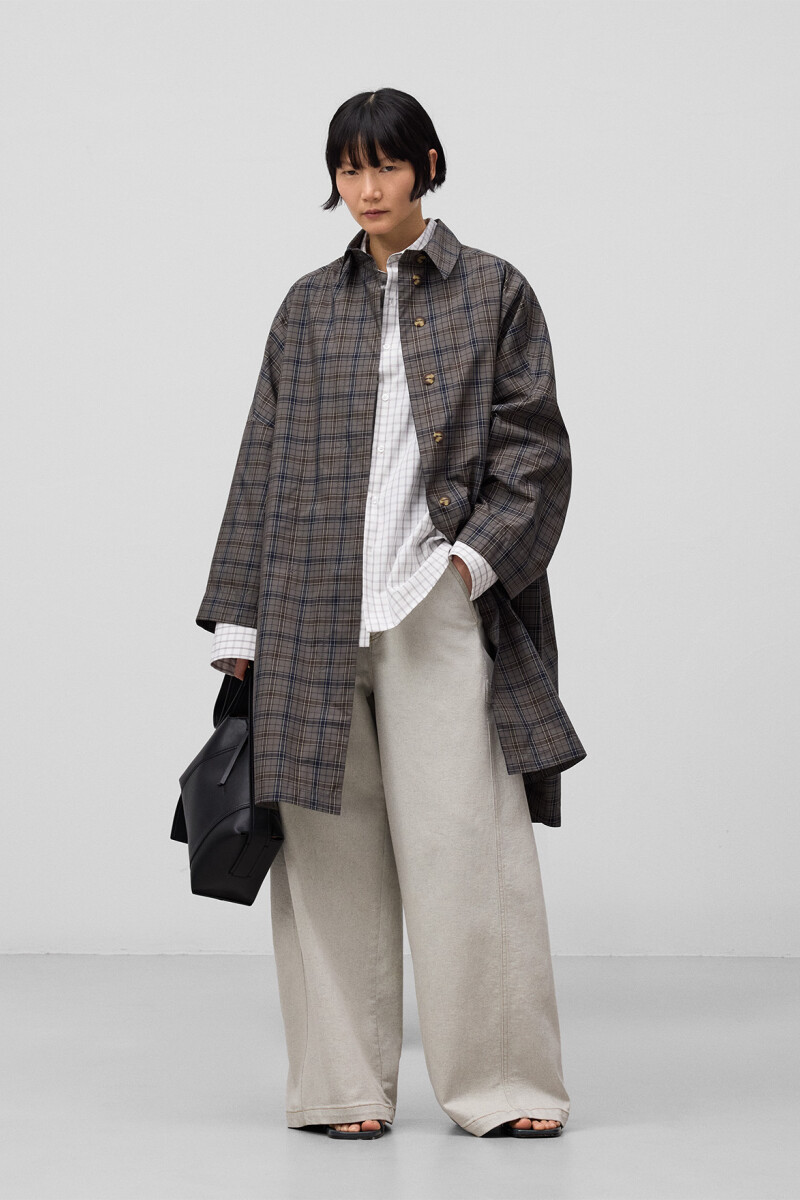 GABARDINA CUADROS Marron