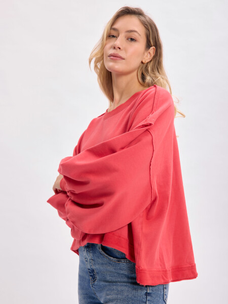 Buzo deportivo manga balloon Rojo