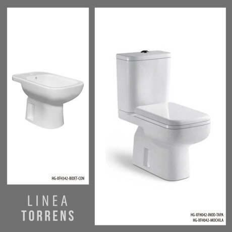 Water Inodoro Con Mochila, Tapa Y Bidet Torrens Aqualia BLANCO
