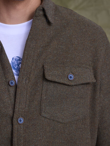 OVERSHIRT TURKU VERDE-MARRÓN