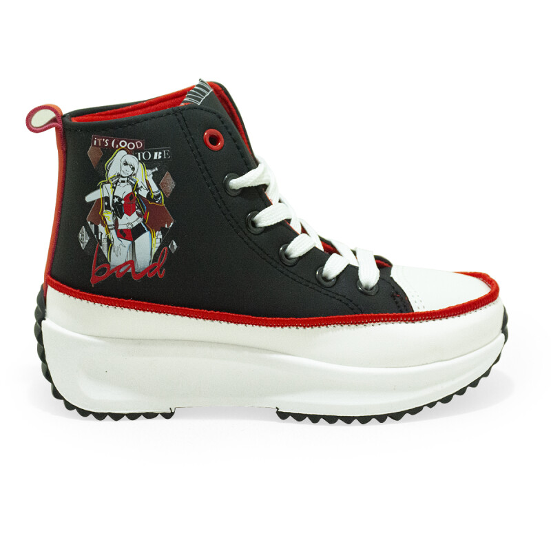 Championes Disney DC Bota c/plat Harley Quinn de Niños - HQICFW25020 Negro