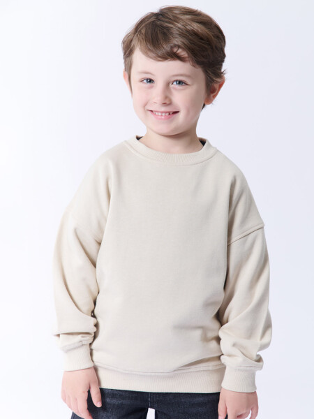 Buzo deportivo estampa Slow Beige
