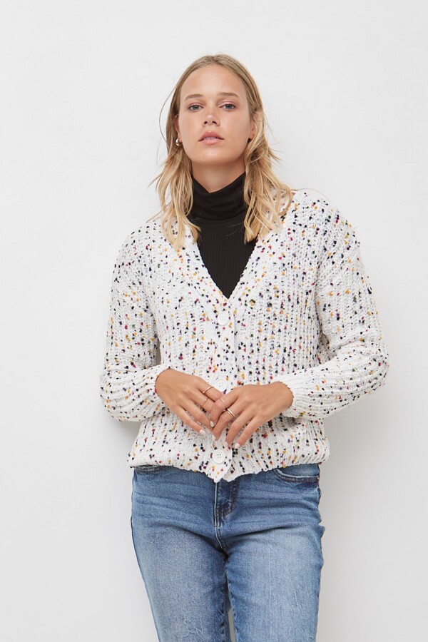 Cardigan Velour CRUDO/MULTI