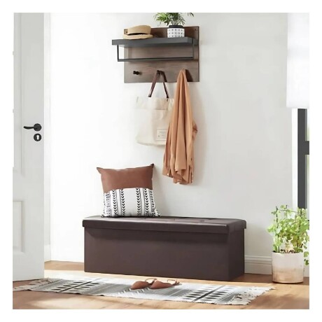Puff Baúl Lumax Plegable 75x38 cm Organizador Living Dormitorio Marron