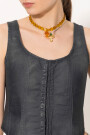 TOP LINA COATED Azul