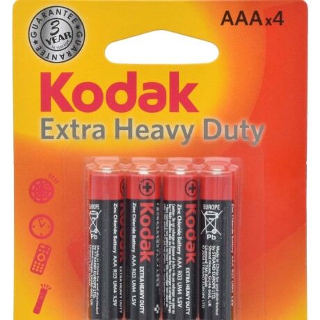 PILAS KODAK ZINC EXTRA HEAVY DUTY AAA X 4 PCS 30957350 PILAS KODAK ZINC EXTRA HEAVY DUTY AAA X 4 PCS 30957350
