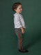 Pantalon Campana Con Cinta Lateral Gris Marengo