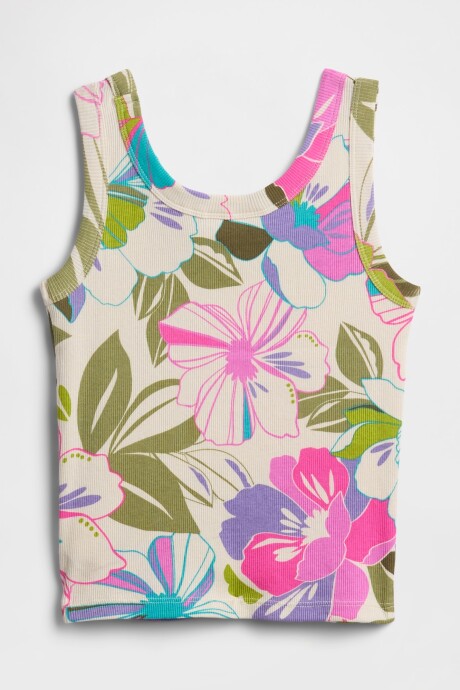 Musculosa Rib Niña Sp Floral Logo