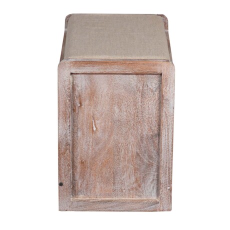 BANCO RECIBIDOR MADERA-Y-TELA MARRON ARIADNE VINTAGE