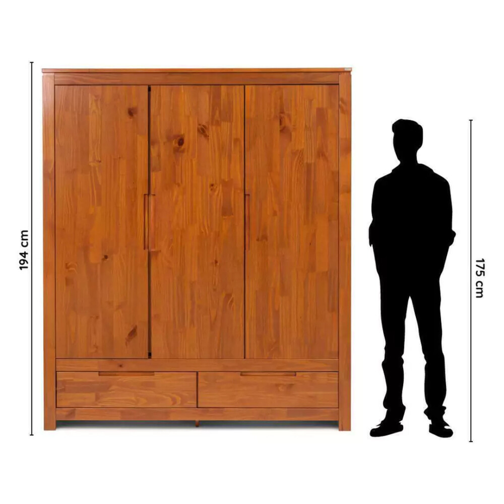 PLACARD ROPERO 3 PUERTAS MADERA NATURAL-BEIGE FRESNO