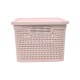 Set x2 Caja simil ratán 7,5 lts ROSADO
