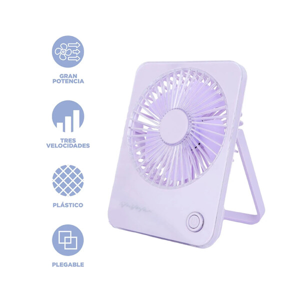 Ventilador plegable inalámbrico lila