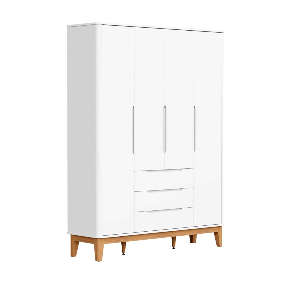 Ropero 4 puertas 3 cajones Boom - Blanco 