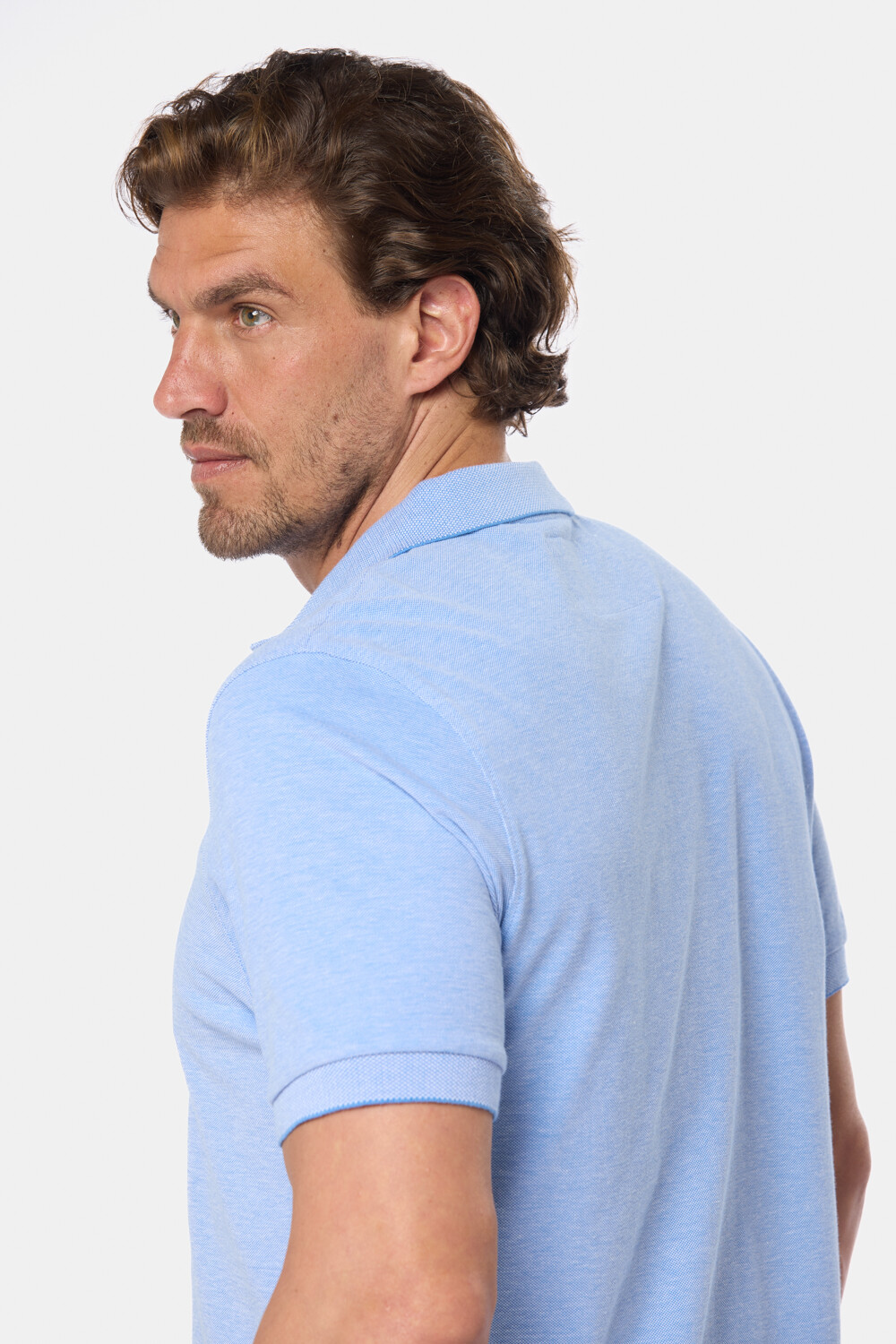 REMERA POLO LISA PIQUÉ Celeste