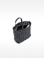 Bolso Tote Trenzado Con Nudos azul-marino
