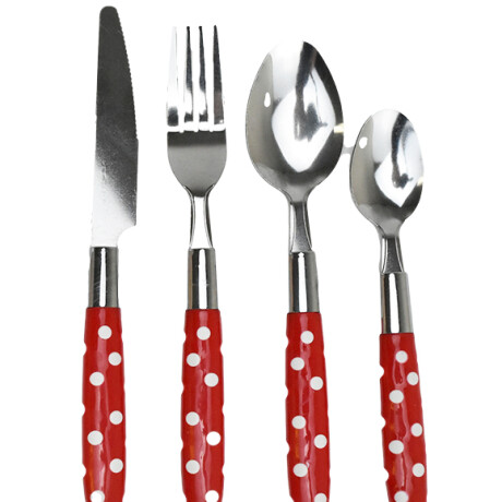 JUEGO DE CUBIERTOS 24PCS PARA 6 PERSONAS ACERO MANGO LUNARES CAJA AZUL 25360 JUEGO DE CUBIERTOS 24PCS PARA 6 PERSONAS ACERO MANGO LUNARES CAJA AZUL 25360