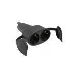 Ficha hembra con 2 Schuko de goma 16A Contactum ELE01477